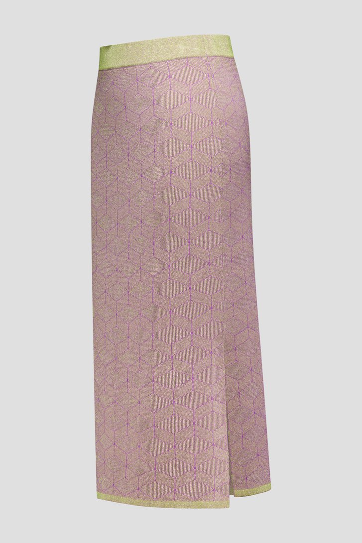 Paars-groene tricot midirok met glitter van Libelle voor Dames