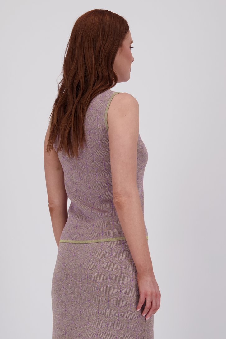 Paars-groene tricot top met glitter van Libelle voor Dames