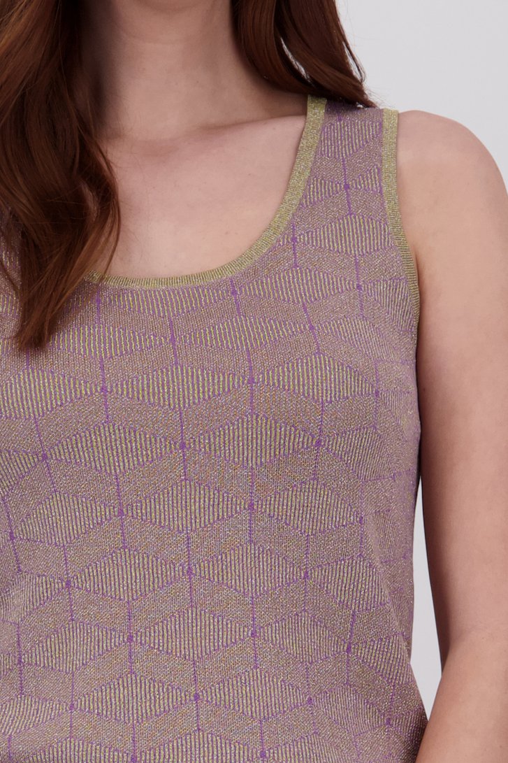 Paars-groene tricot top met glitter van Libelle voor Dames