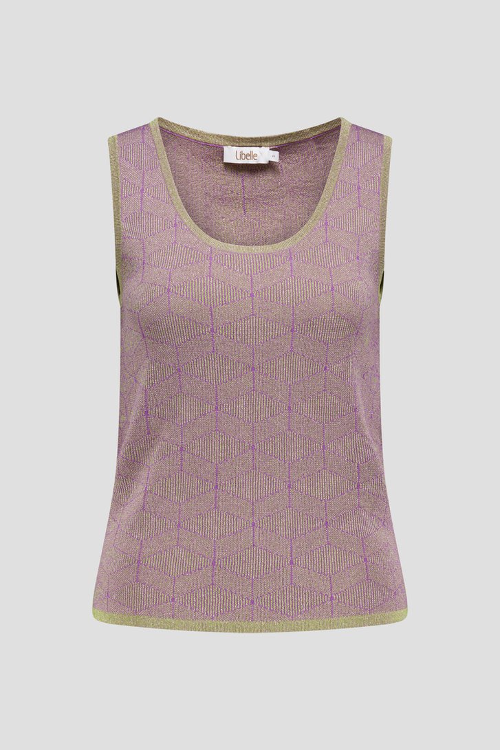 Paars-groene tricot top met glitter van Libelle voor Dames