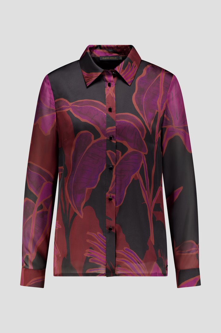 Productfoto 1 van Paarse blouse met print door Claude Arielle voor Dames