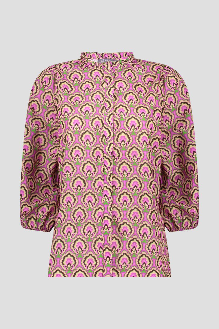 Paarse blouse met print  van Geisha voor Dames