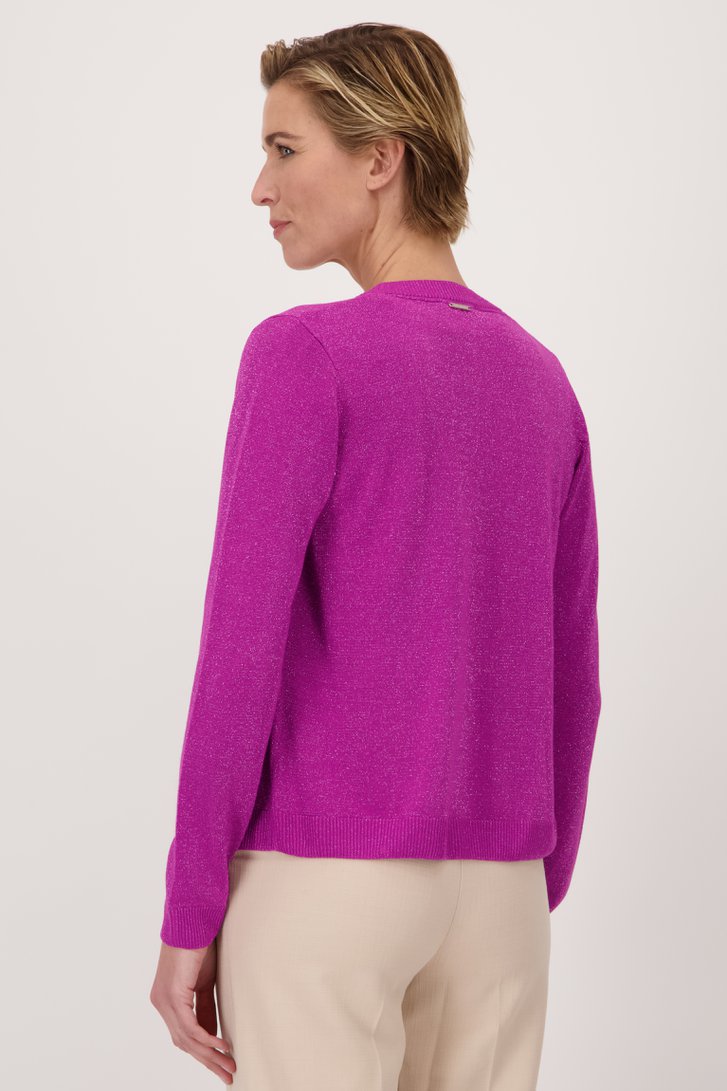 Paarse cardigan met lurex van Claude Arielle voor Dames