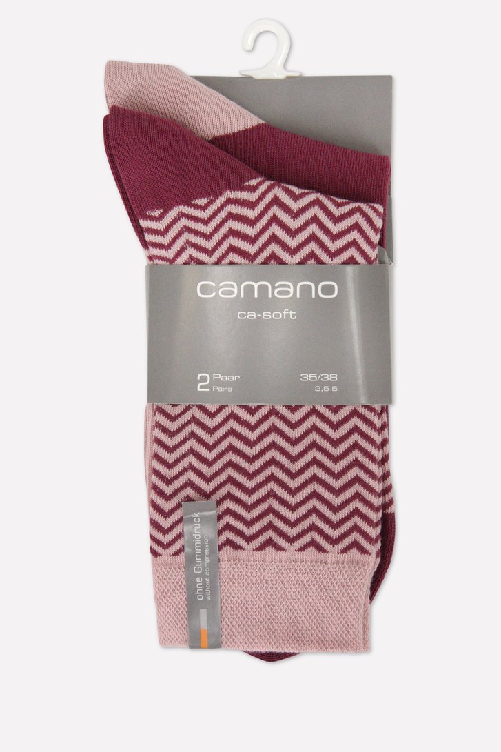 Paarse/lichtroze sokken - 2 paar van Camano voor Dames
