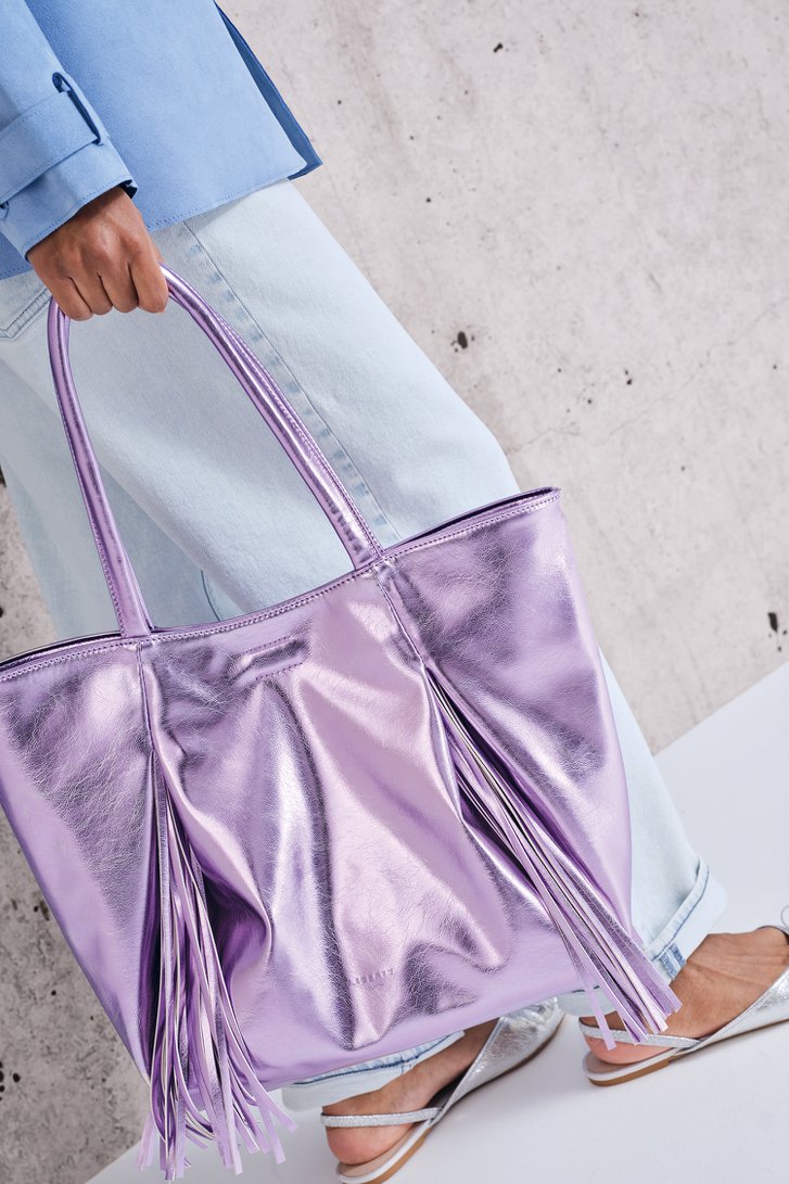 Paarse metallic handtas van Louise voor Dames