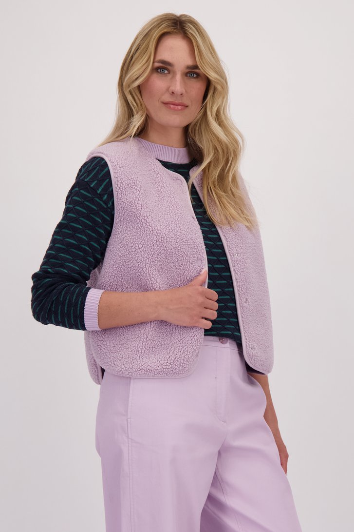 Achterkant van Paarse omkeerbare bodywarmer door Libelle voor Dames