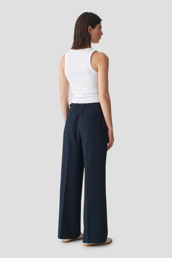 Palazzo bleu foncé avec taille élastique de Opus pour Femmes