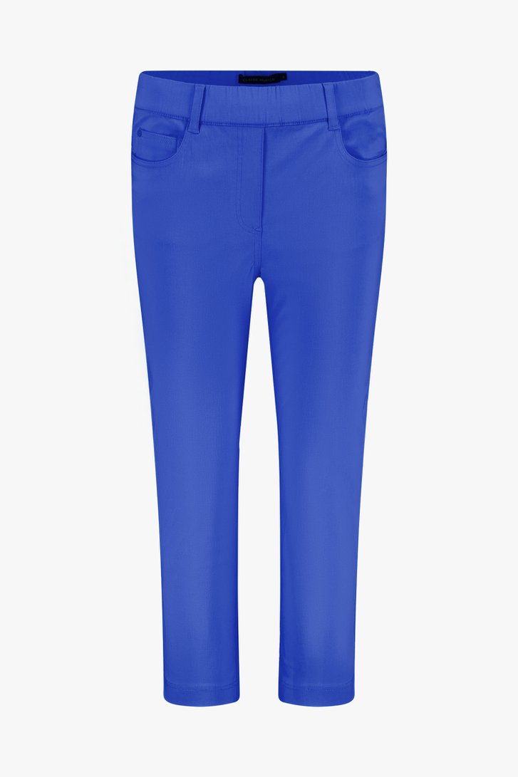 Pantalon 7/8 bleu à taille élastiquée de Claude Arielle pour Femmes
