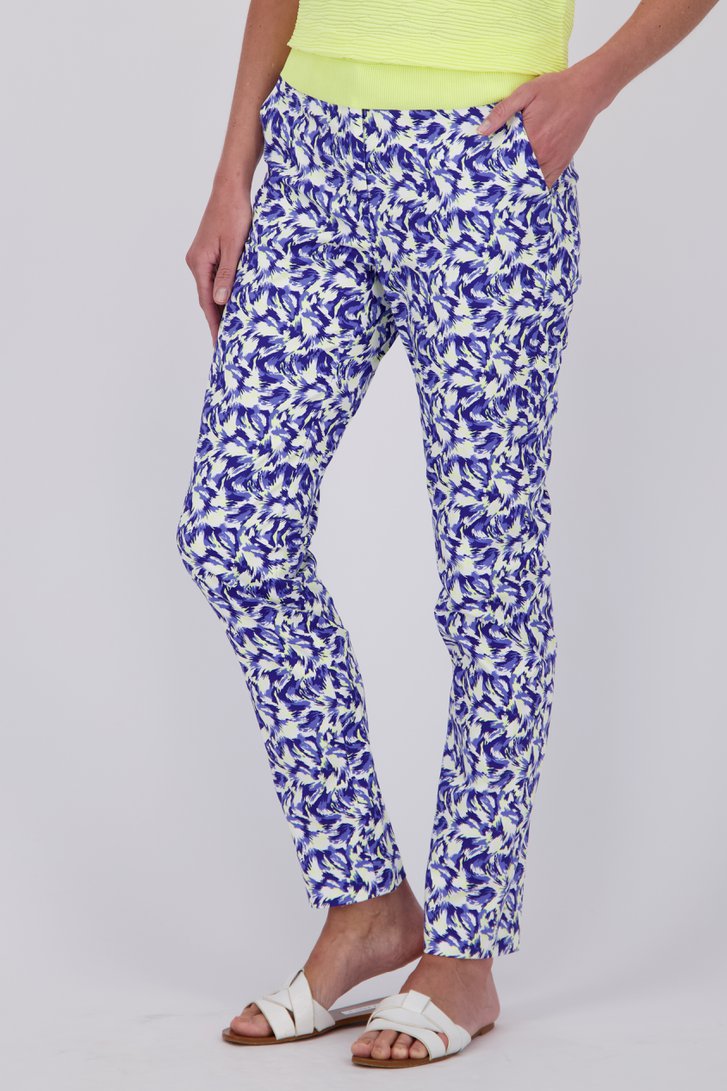Pantalon à imprimé bleu et blanc de Claude Arielle pour Femmes