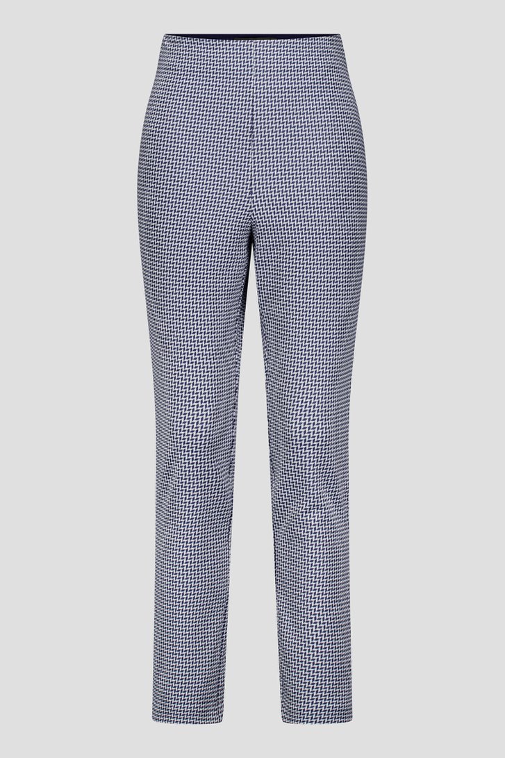 Photo produit 1 de Pantalon ajusté à motif blanc et bleu de Claude Arielle pour Femmes