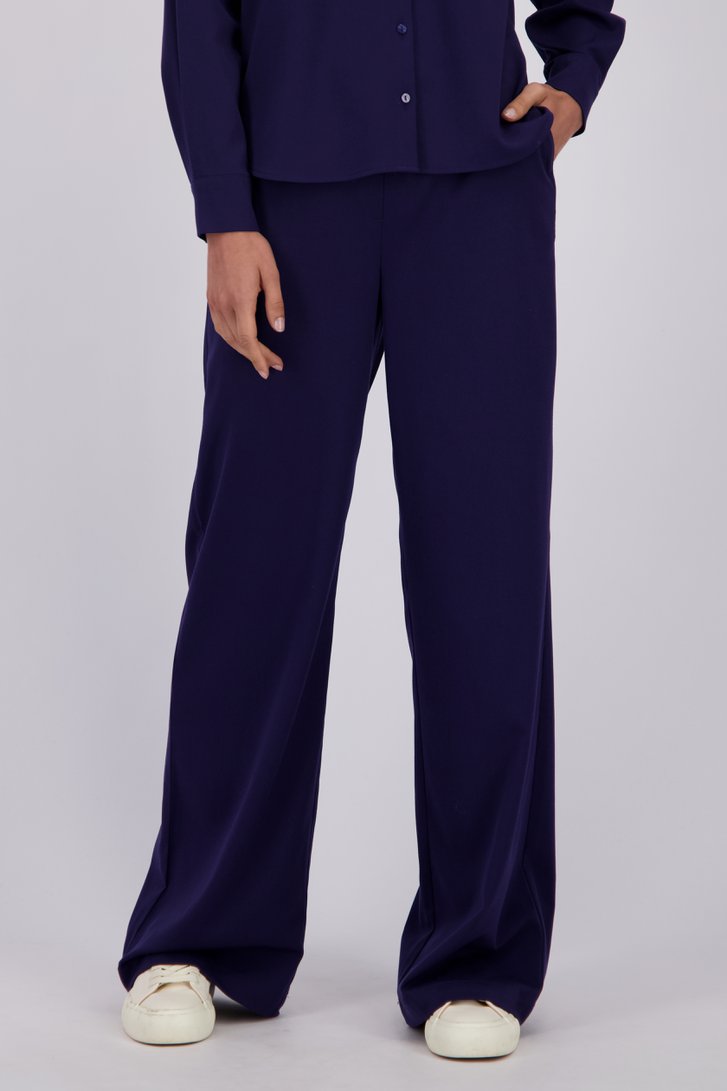 Le devant de Pantalon ample bleu marine à taille élastique de Liberty Island pour Femmes