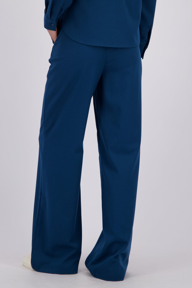 Le dos de Pantalon ample bleu pétrole à taille élastique de Liberty Island pour Femmes