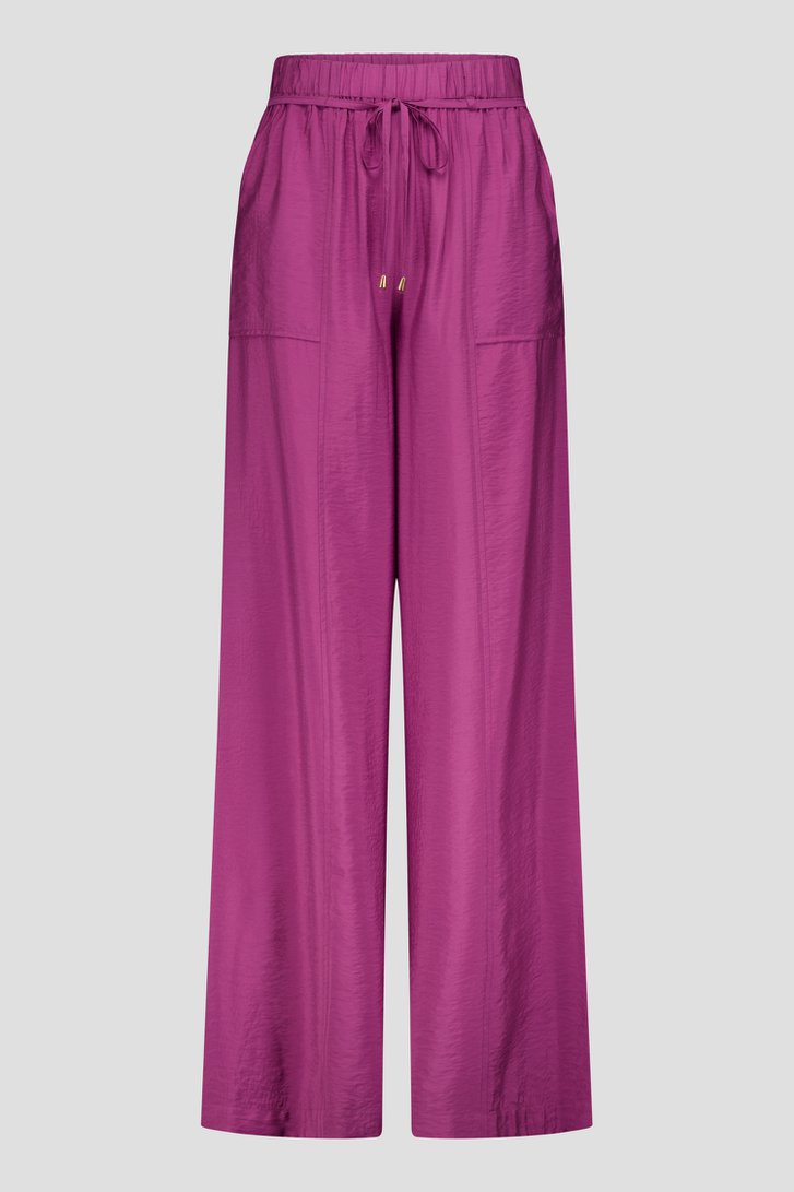 Pantalon ample bordeaux en tissu brillant de Louise pour Femmes