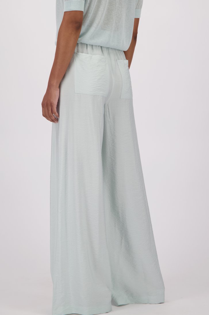 Pantalon ample turquoise en tissu brillant de Louise pour Femmes