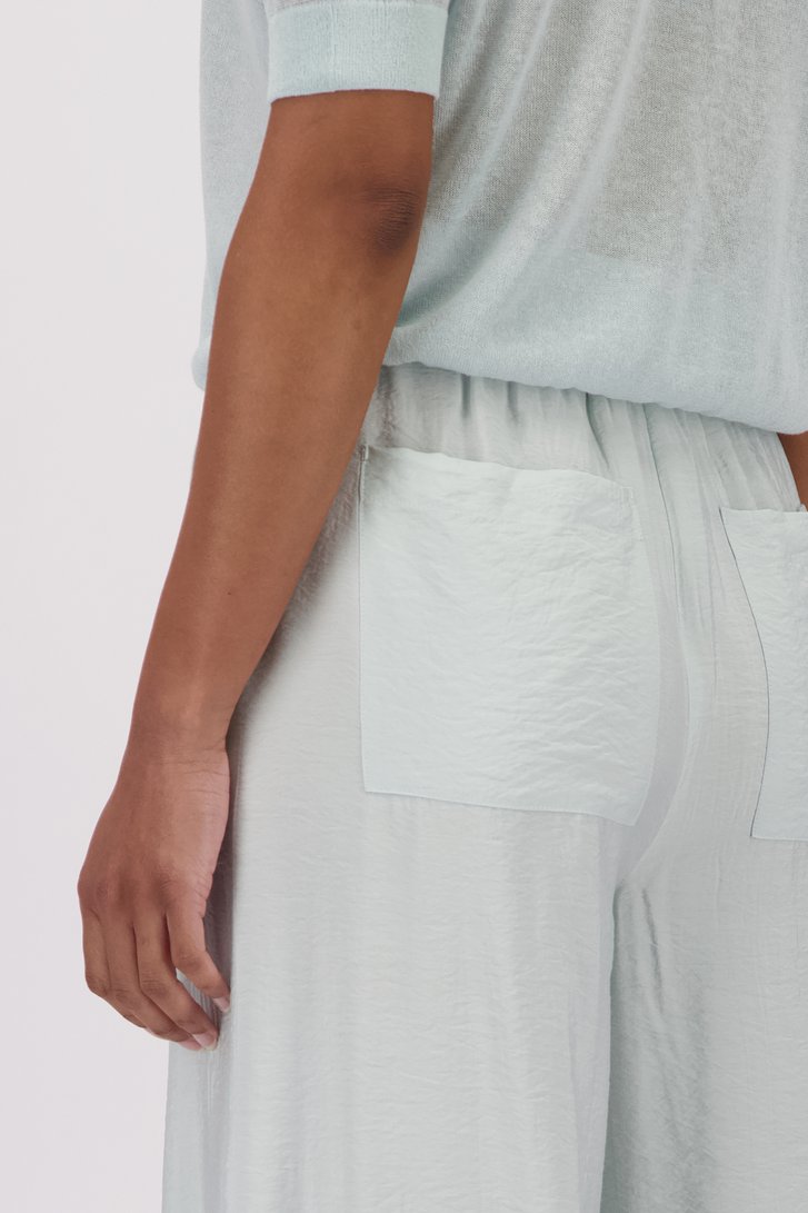 Pantalon ample turquoise en tissu brillant de Louise pour Femmes
