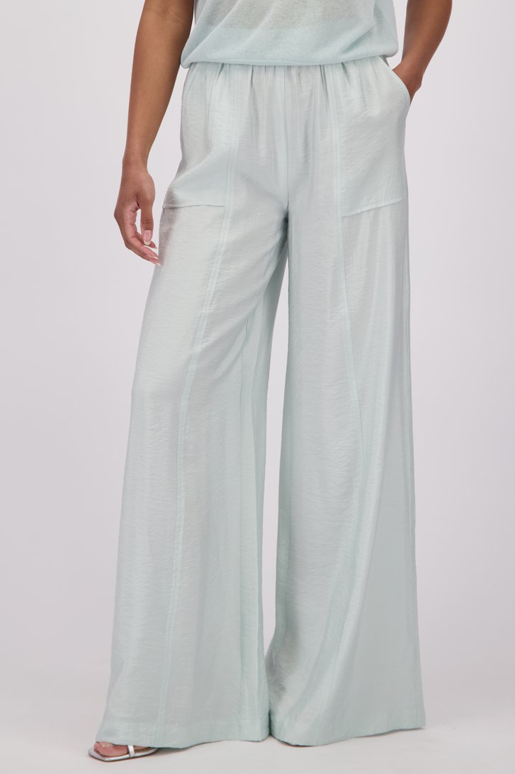 Pantalon ample turquoise en tissu brillant de Louise pour Femmes