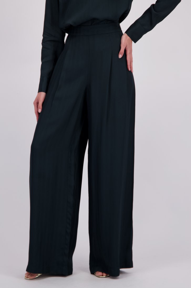 Le devant de Pantalon ample vert foncé à motif rayé  de D'Auvry pour Femmes