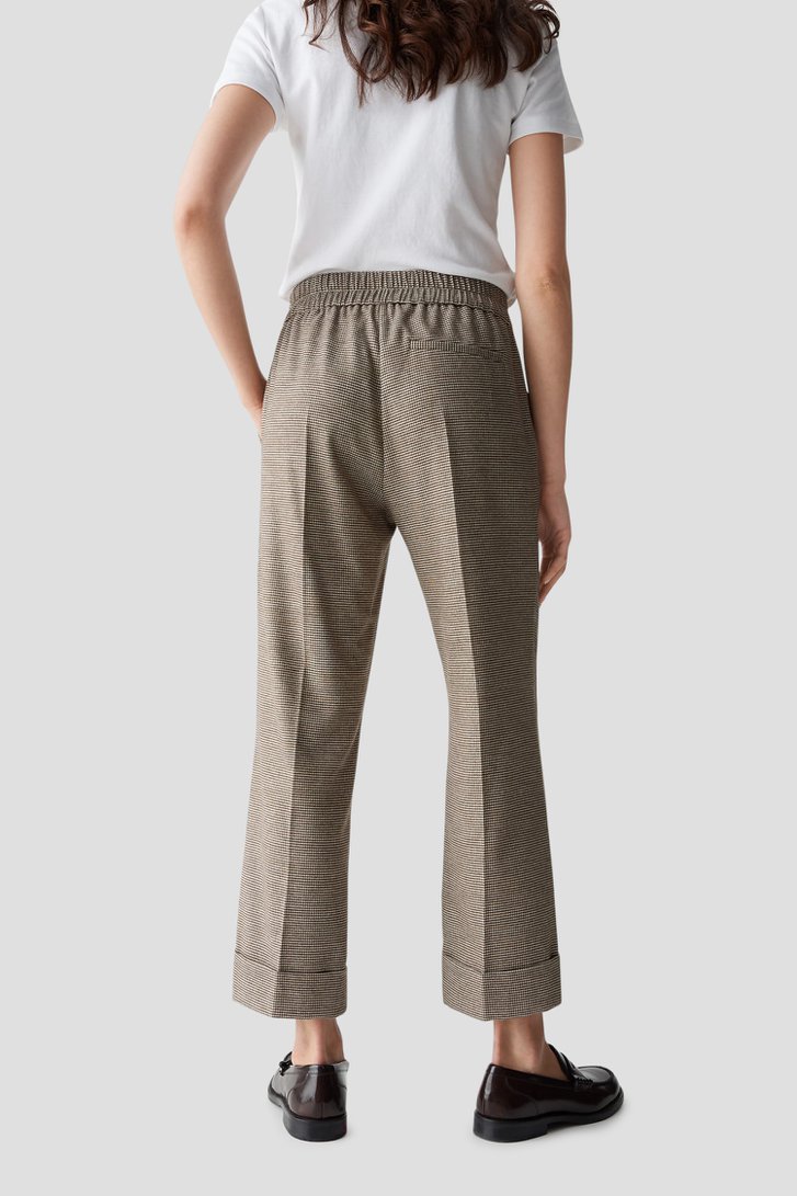 Le dos de Pantalon beige à carreaux – longueur 7/8 de Opus pour Femmes
