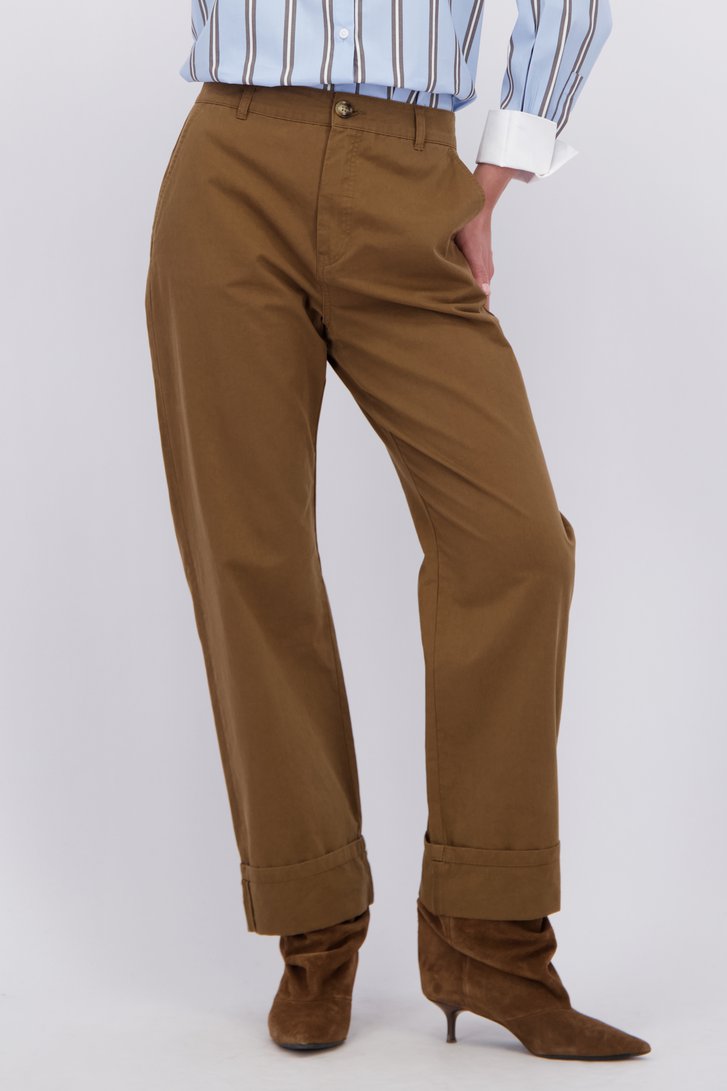 Détail de Pantalon beige avec ourlet retroussé de JDY pour Femmes