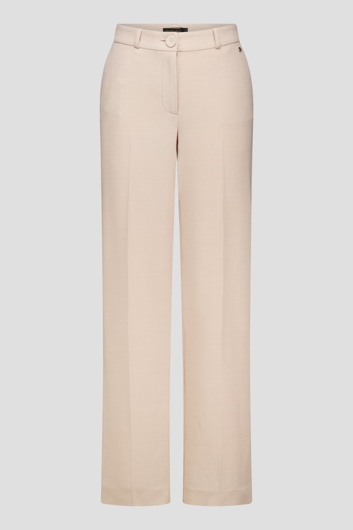 Pantalon beige clair en tissu texturé  de Claude Arielle pour Femmes