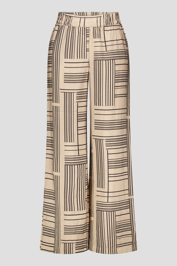 Pantalon beige large à imprimé rayé de JDY pour Femmes