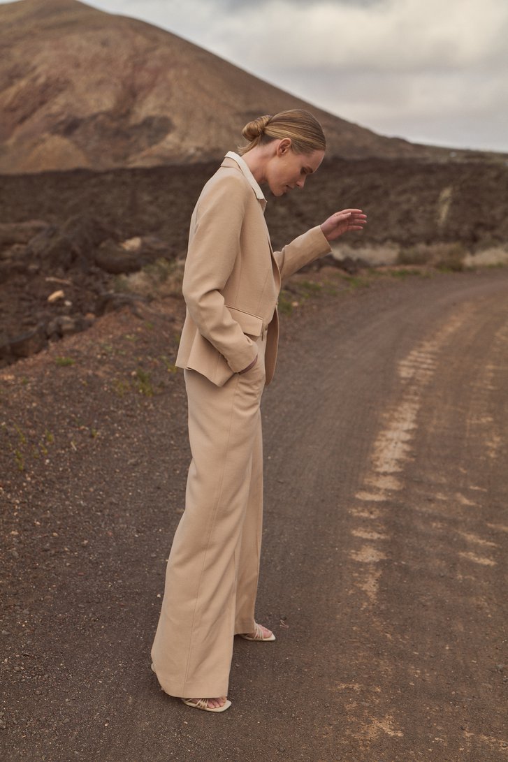 Pantalon beige large de D'Auvry pour Femmes