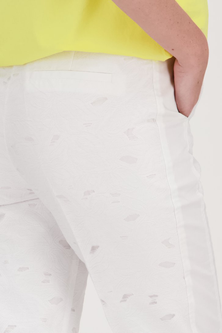 Pantalon blanc brodé - longueur 7/8 de D'Auvry pour Femmes