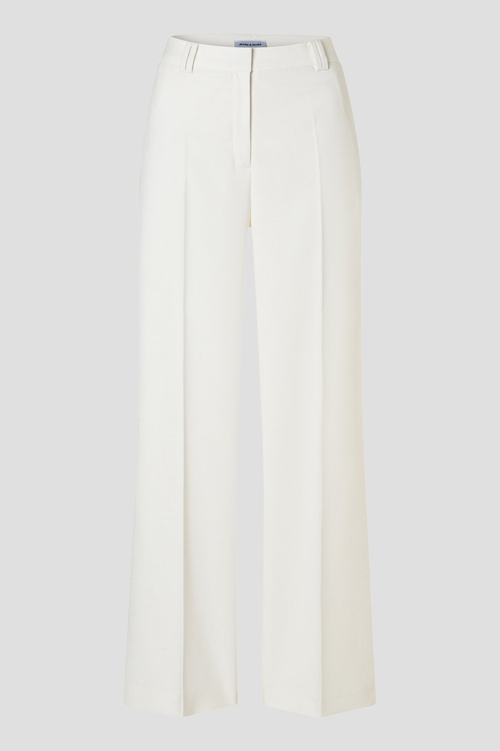 Photo produit 1 de Pantalon blanc large avec plis à taille de More & More pour Femmes