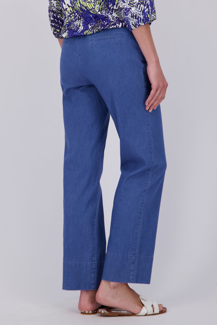 Pantalon bleu à jambe large de Claude Arielle pour Femmes