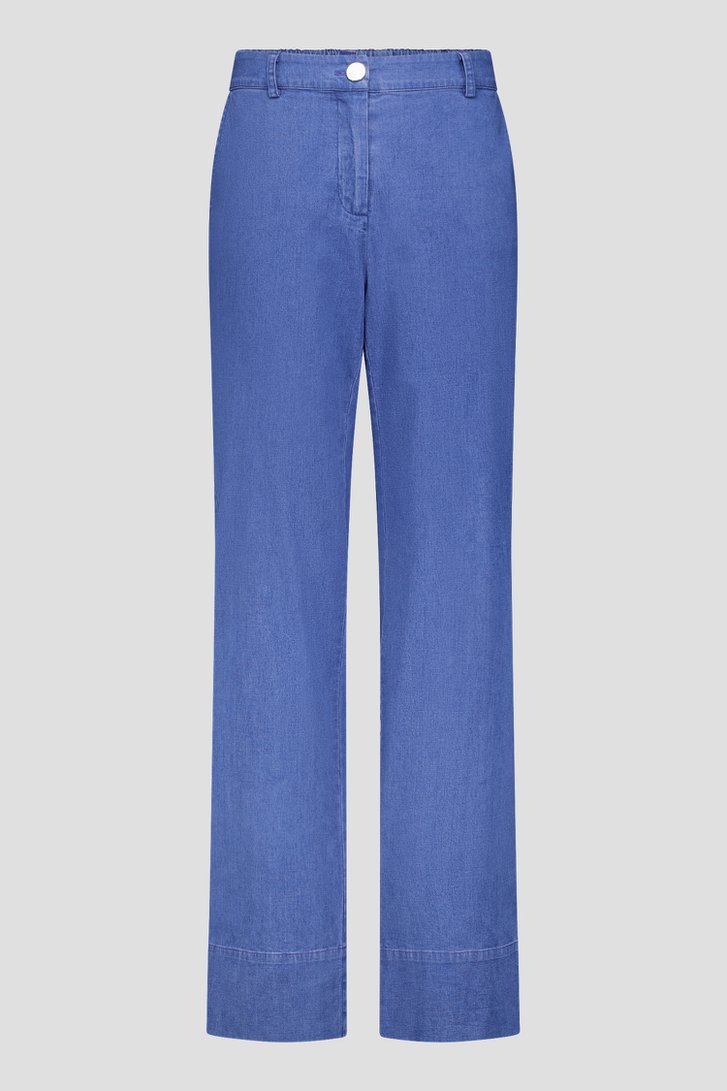 Pantalon bleu à jambe large de Claude Arielle pour Femmes