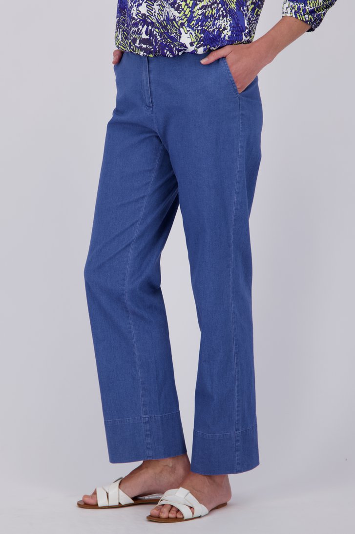 Pantalon bleu à jambe large de Claude Arielle pour Femmes