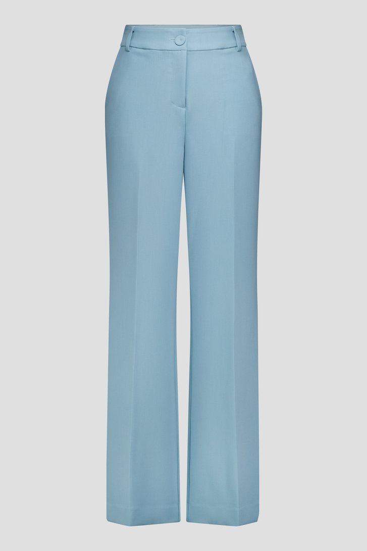 Photo produit 1 de Pantalon bleu à jambes larges avec pli de D'Auvry pour Femmes