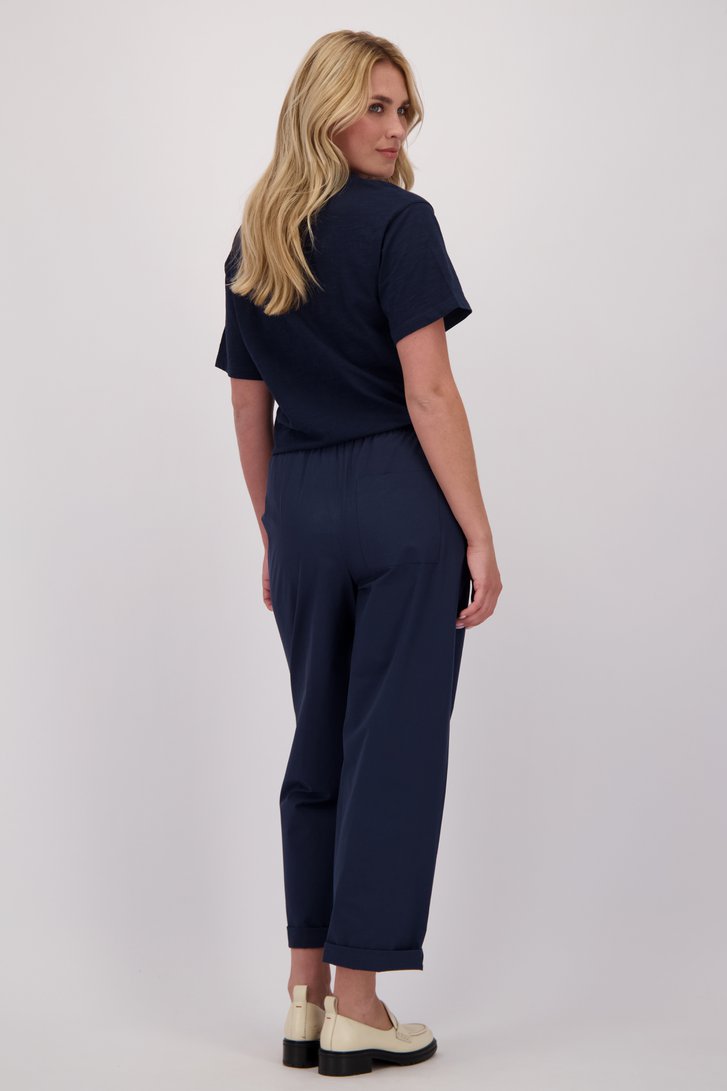 Le dos de Pantalon bleu foncé avec taille élastique de Libelle pour Femmes