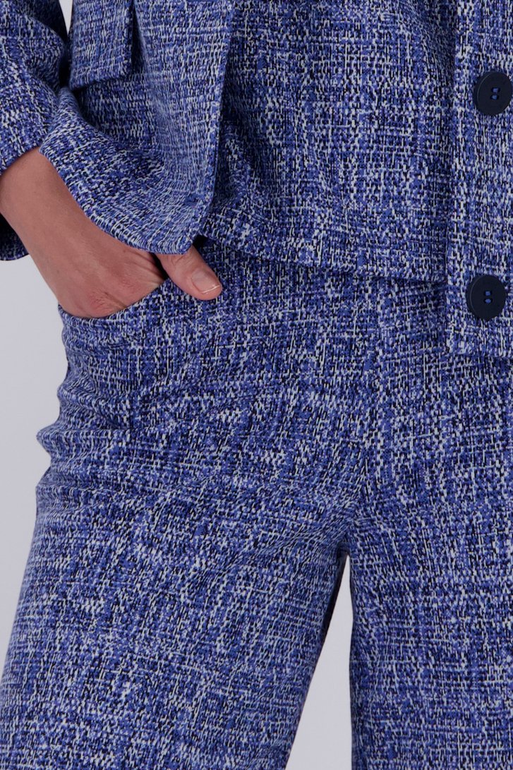 Pantalon bleu mélangé à coupe ample de Claude Arielle pour Femmes
