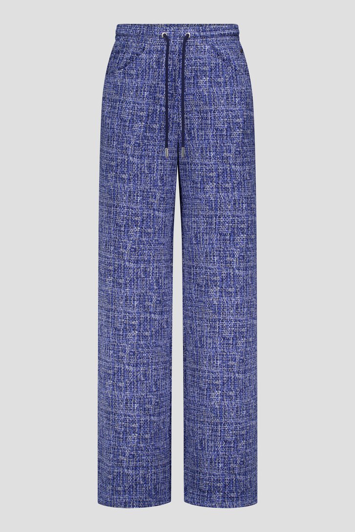 Pantalon bleu mélangé à coupe ample de Claude Arielle pour Femmes