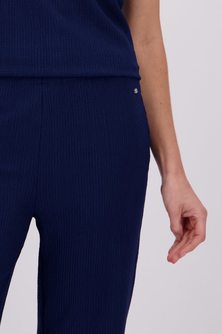 Détail de Pantalon bleu structuré à taille élastique de Claude Arielle pour Femmes