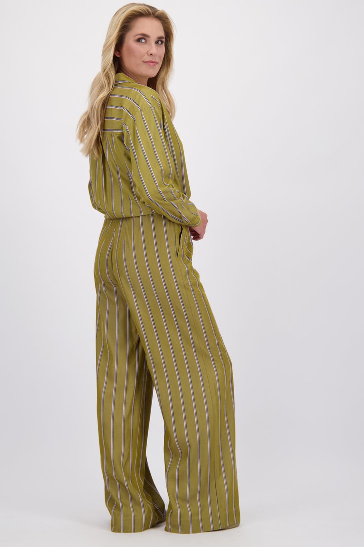 Le dos de Pantalon brun doré à rayures de Libelle pour Femmes