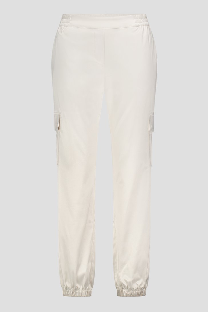 Pantalon cargo écru avec aspect soie de Barbara Lebek pour Femmes