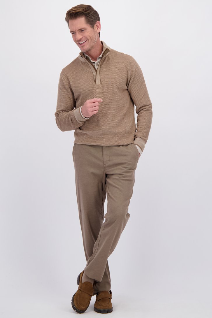 Le devant de Pantalon chino brun avec taille élastiquée de Dansaert Blue pour Hommes