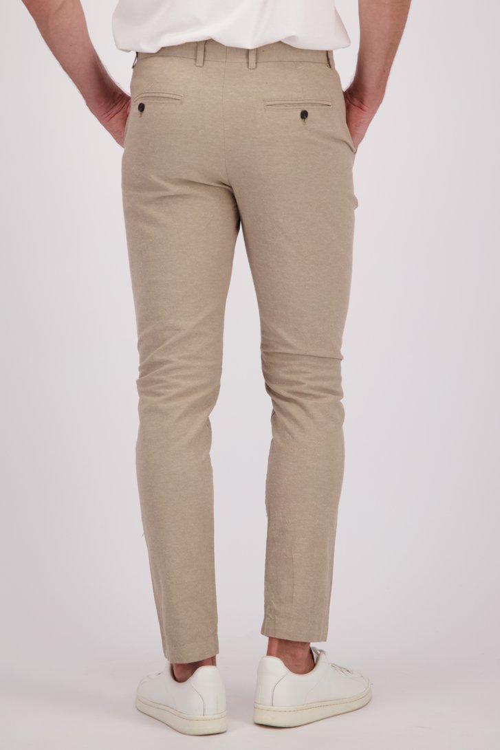 Le dos de Pantalon chino taupe avec lin de Only & Sons pour Hommes