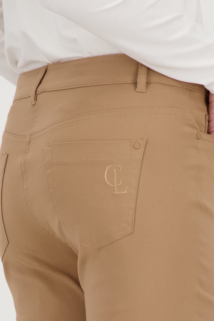 Pantalon coloré en stretch - beige de Claude Arielle pour Femmes