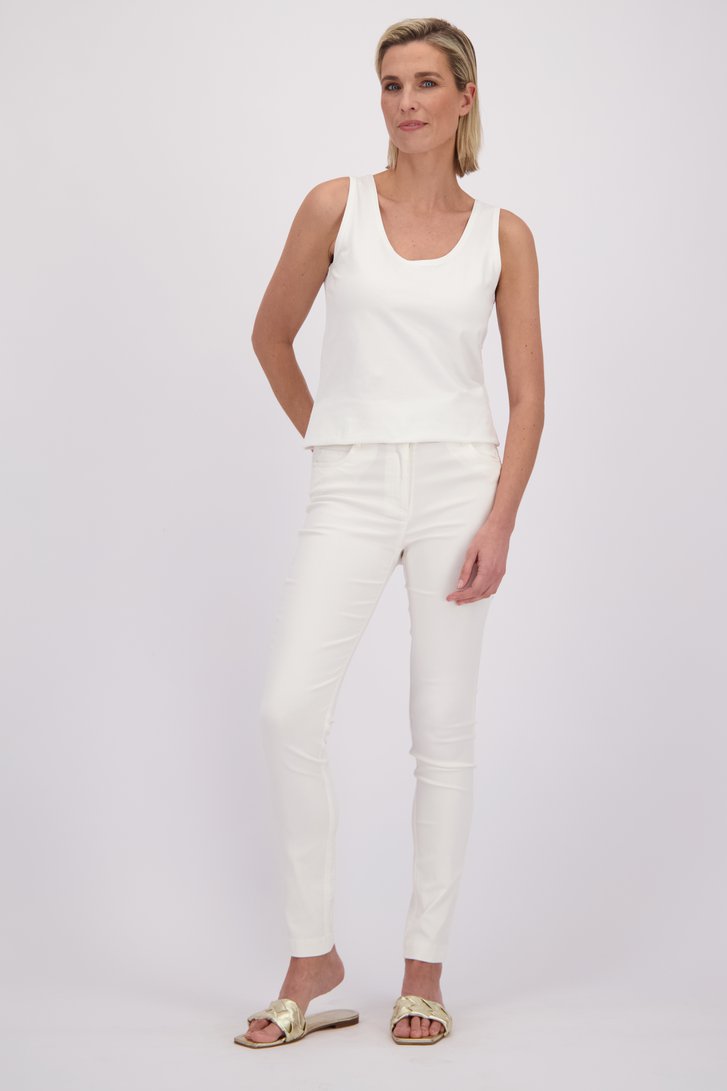 Le devant de Pantalon coloré en stretch - blanc de Claude Arielle pour Femmes