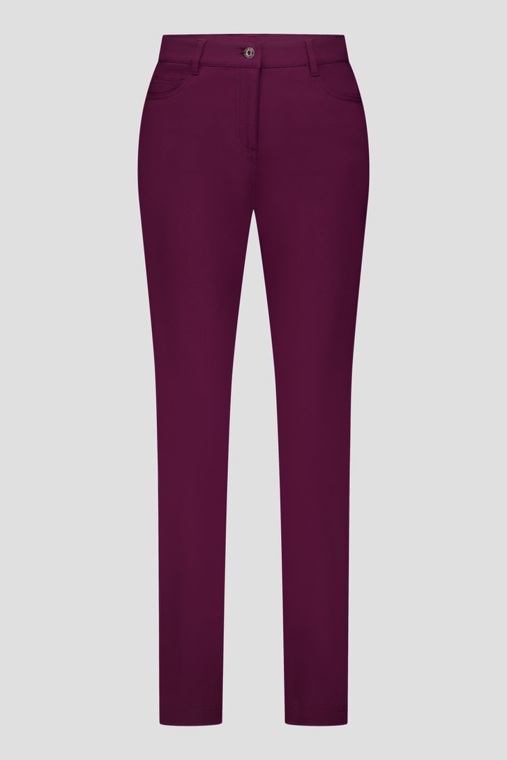 Photo produit 2 de Pantalon coloré en stretch - bordeaux de Claude Arielle pour Femmes