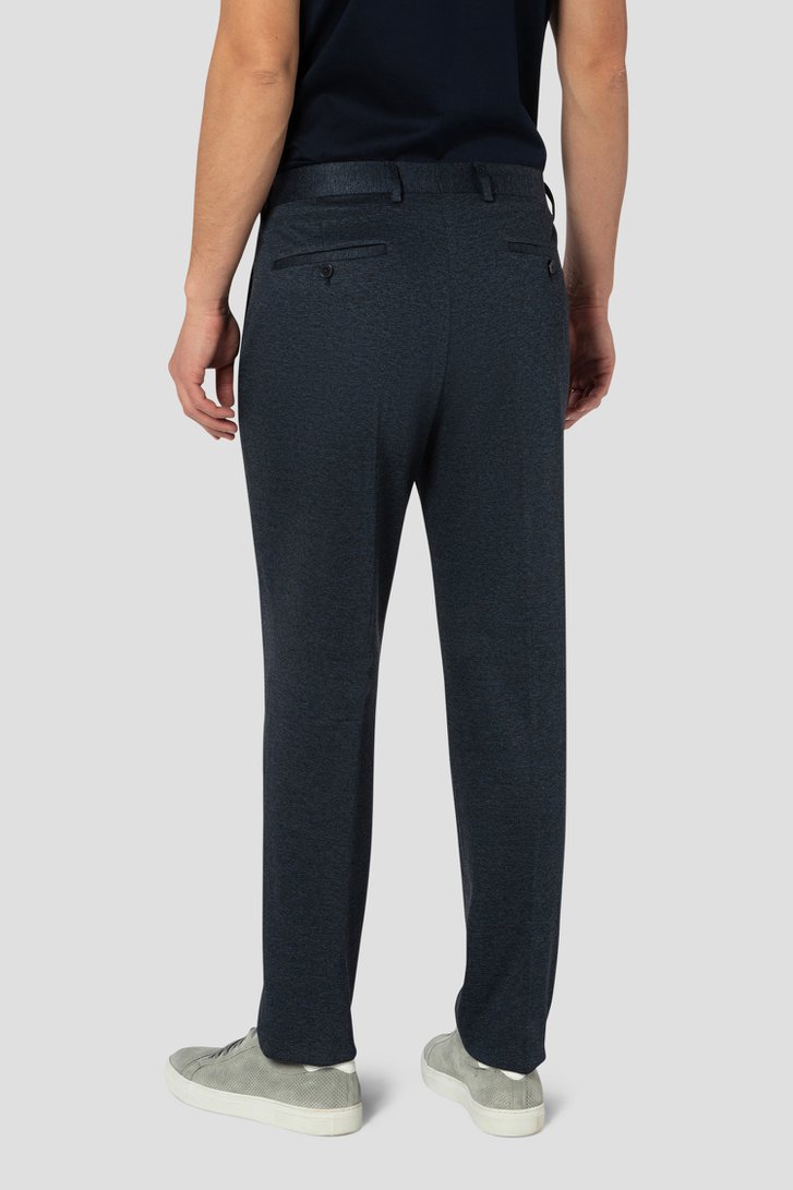 Le dos de Pantalon de costume bleu foncé chiné de Benvenuto pour Hommes