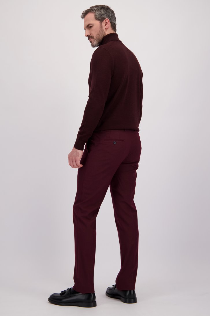 Le dos de Pantalon de costume bordeaux - Regular fit - Rubio de Dansaert Black pour Hommes