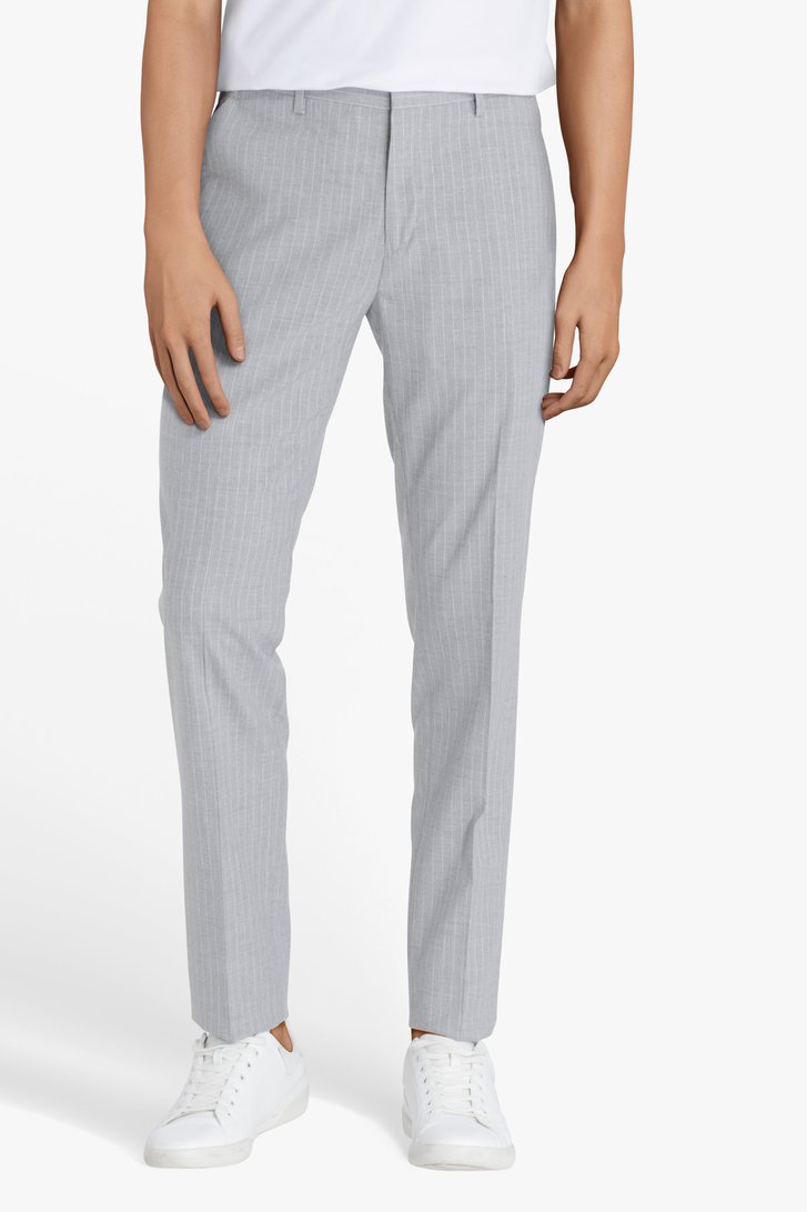 Pantalon de costume gris clair à rayures-slim fit