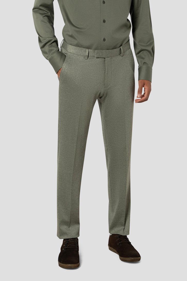 Le devant de Pantalon de costume vert chiné de Benvenuto pour Hommes