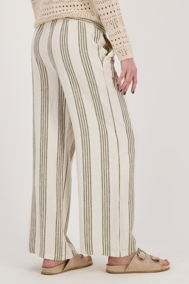Pantalon en lin beige à rayures de JDY pour Femmes