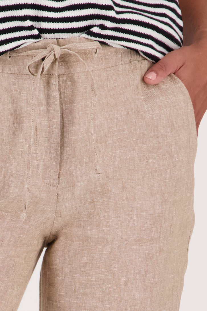 Pantalon en lin beige - longueur 7/8  de Opus pour Femmes