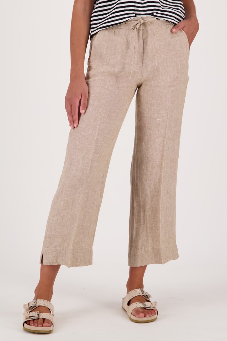 Pantalon en lin beige - longueur 7/8  de Opus pour Femmes